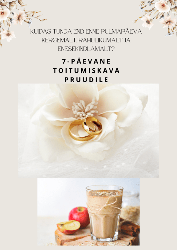 7-päevane toitumiskava pruudile
